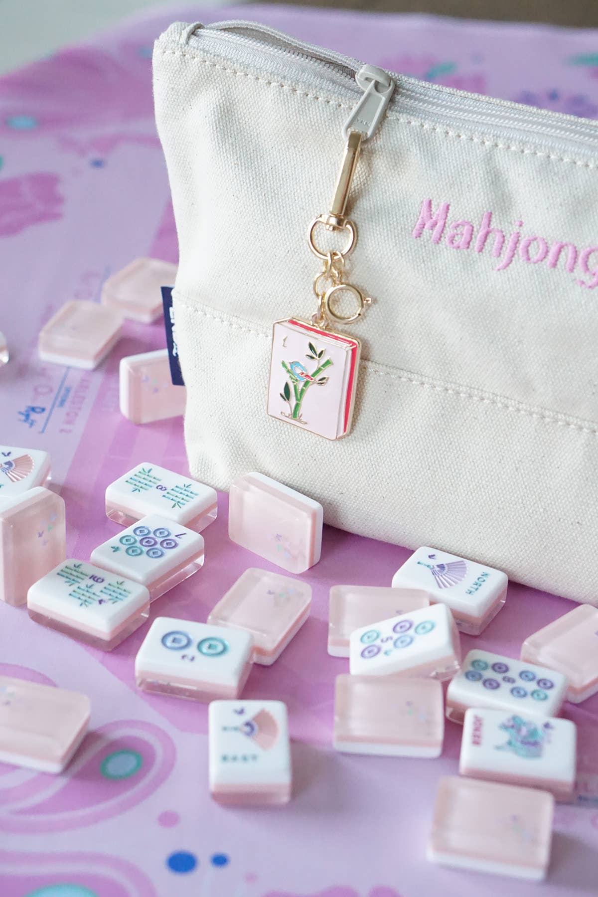 Mahjong Tile Enamel Bag Charm
