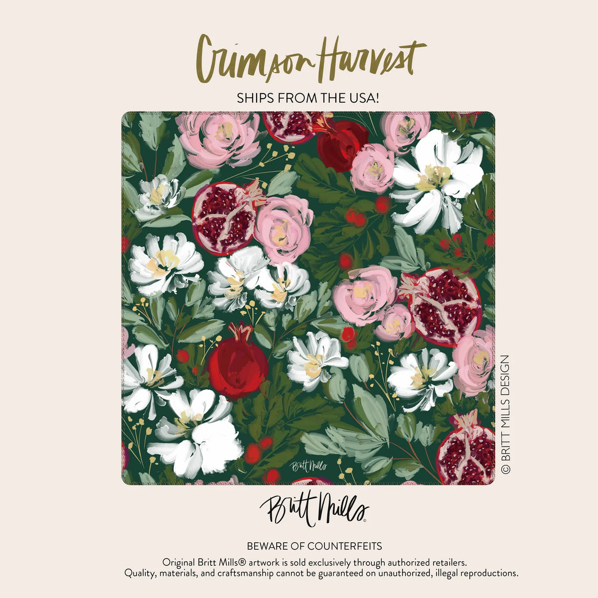 Crimson Harvest Britt Mills Mat | Britt Mills Design