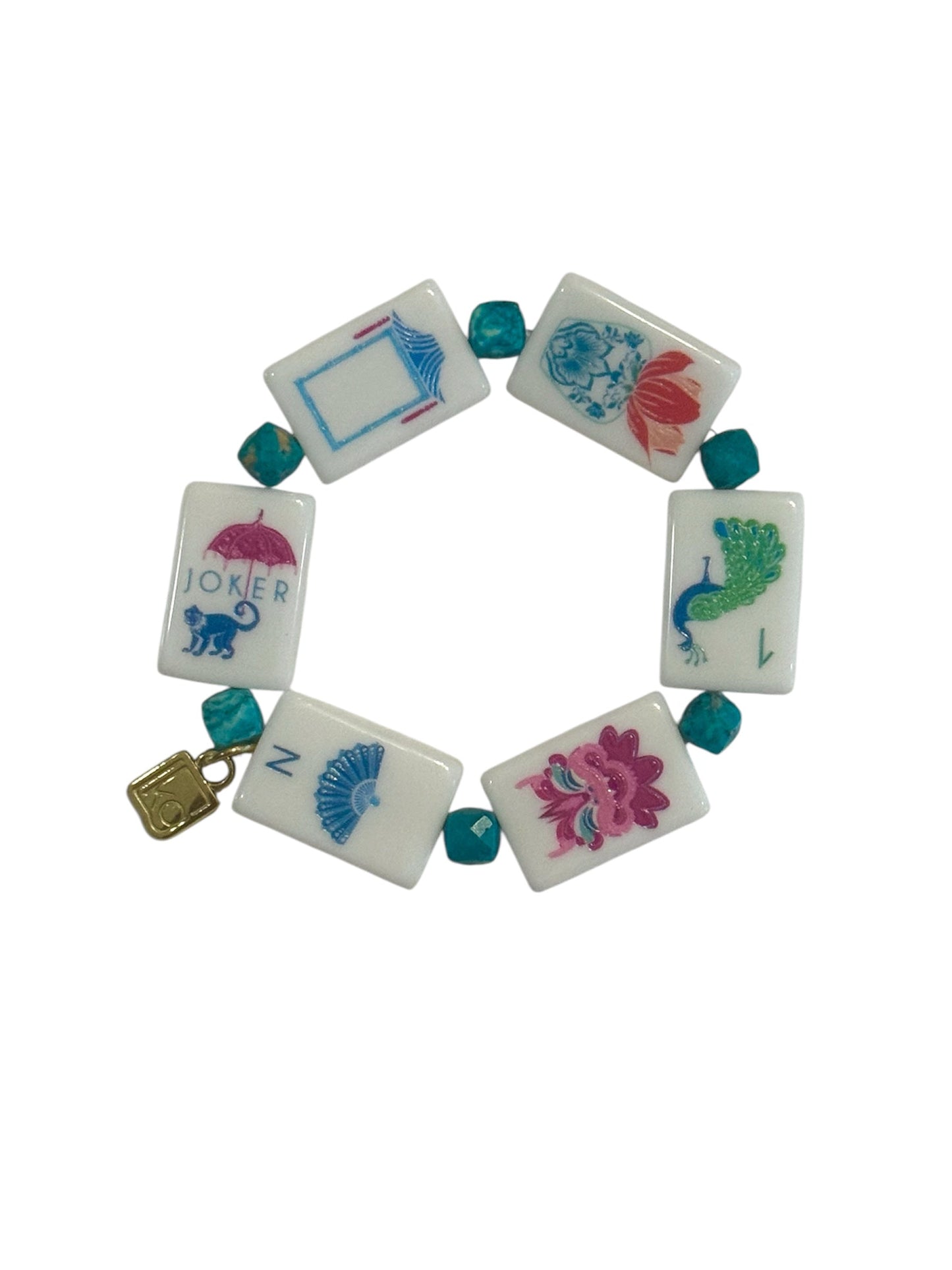 Blanc + Turq Mahjong Bracelet