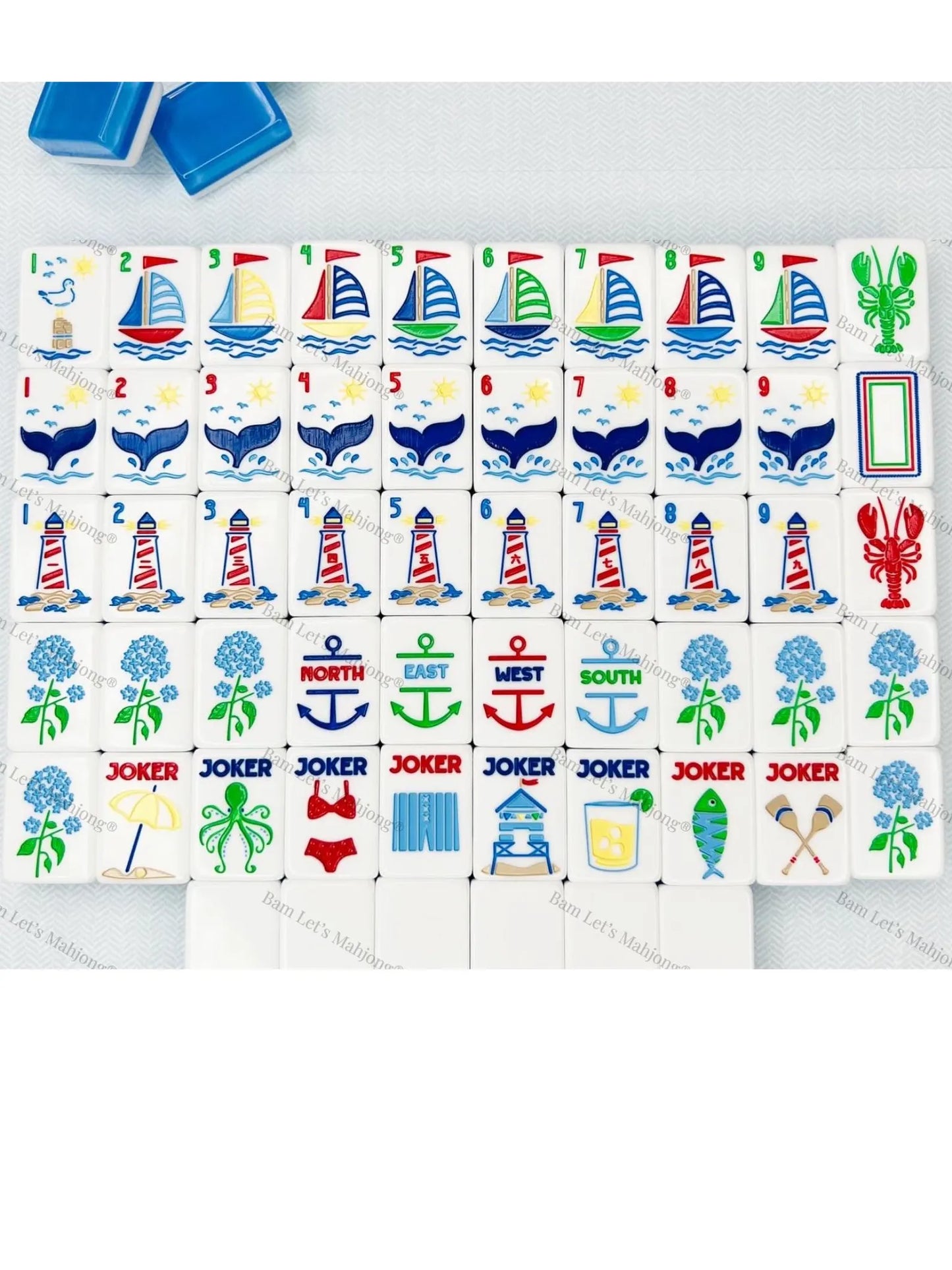 Nantucket Tile Set | Bam! Let's Mahjong