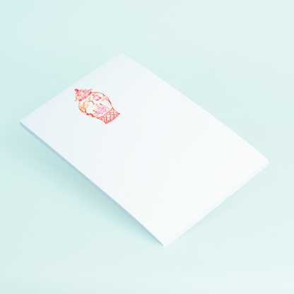 Orange Mahjong Ginger Jar Notepad