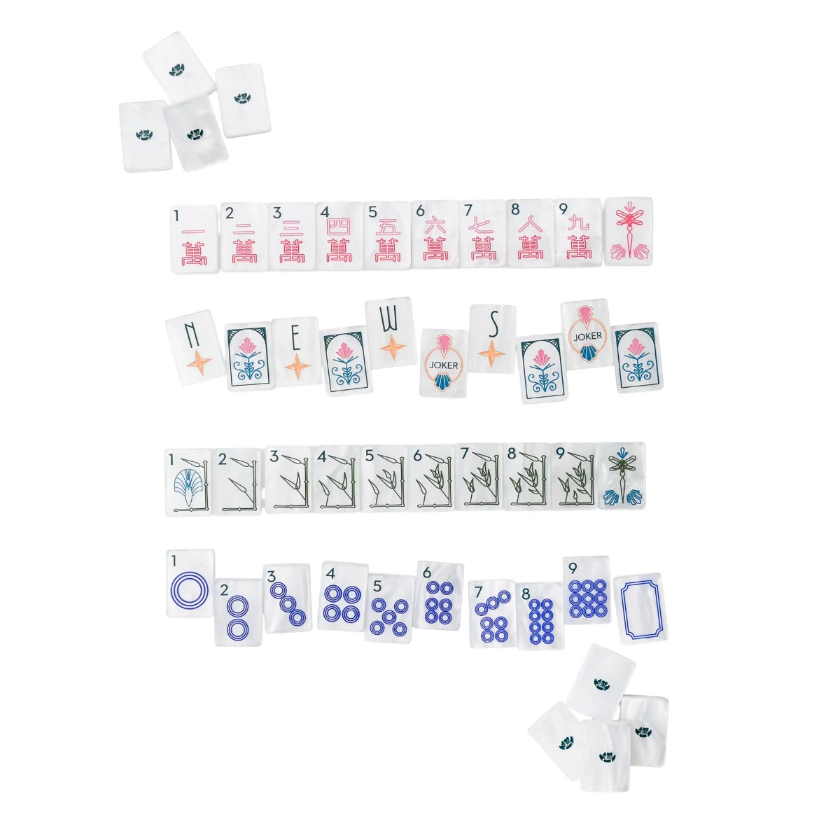 WHITE MOTHER OF PEARL DECO Mahjong Tiles | The Mahjong House