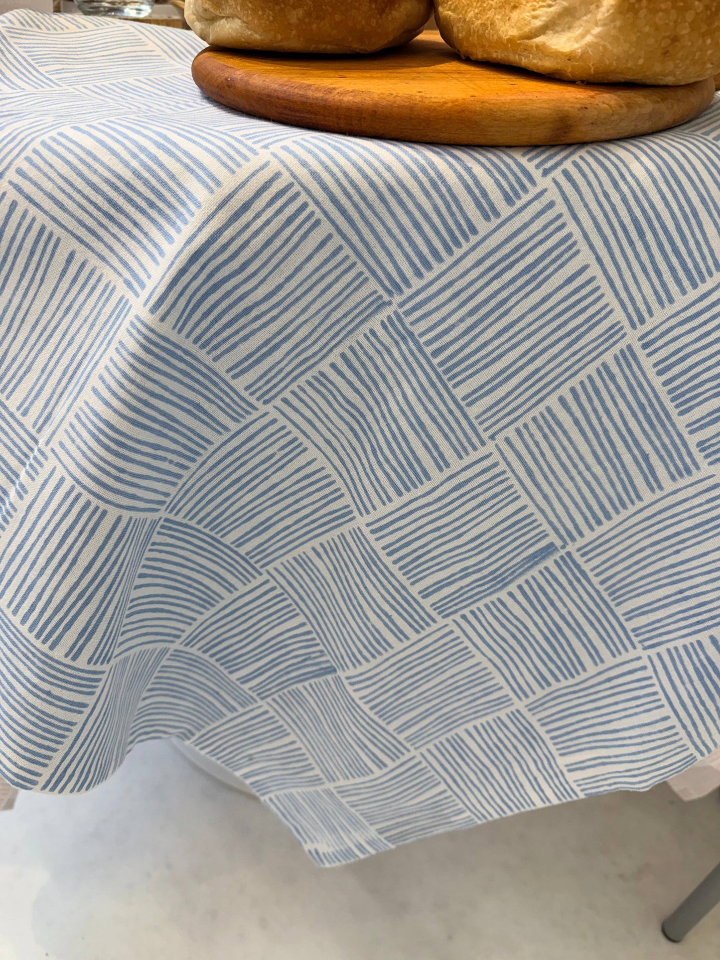 Striped Blue Table Throw
