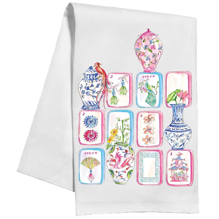Tiles and Chinoiserie Kitchen Towel | RosannaBeck Collections