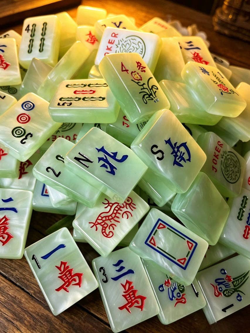 Classic Jade Mist Mahjong Tile Set | The Southern Peacock