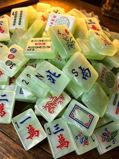 Classic Jade Mist Mahjong Tile Set | The Southern Peacock