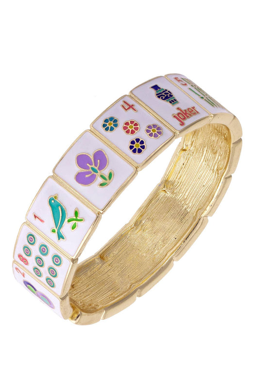 Going Mahjong! Enamel Hinge Bangle