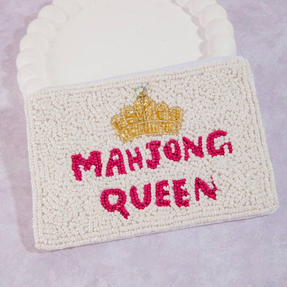 Mahjong Queen Seed Beaded Coin Purse