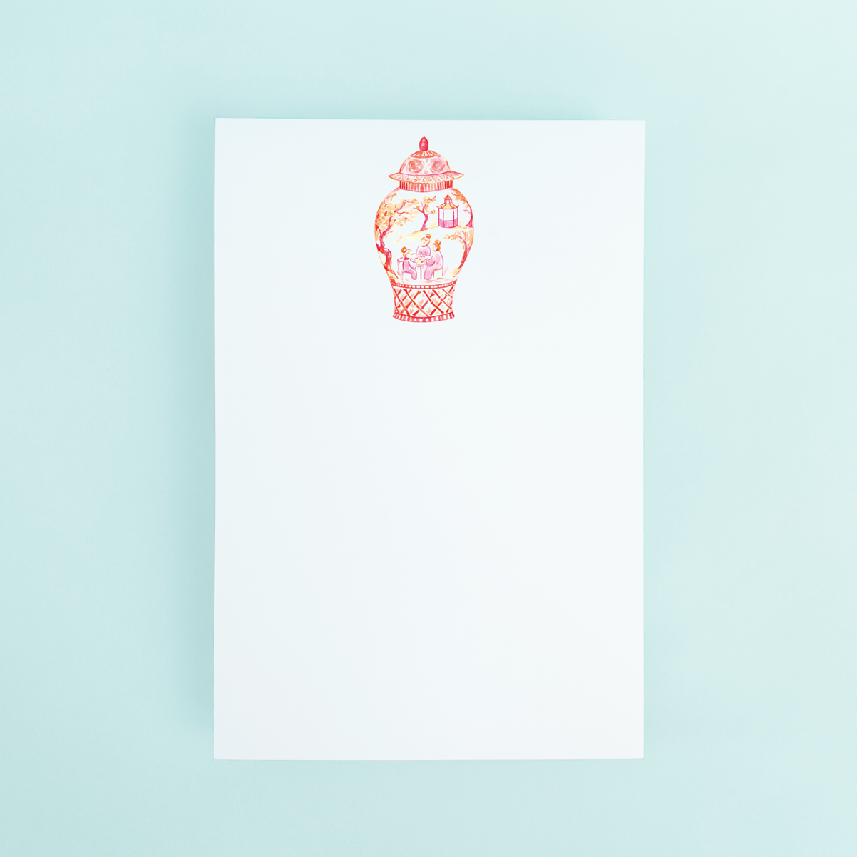 Orange Mahjong Ginger Jar Notepad