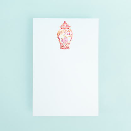 Orange Mahjong Ginger Jar Notepad
