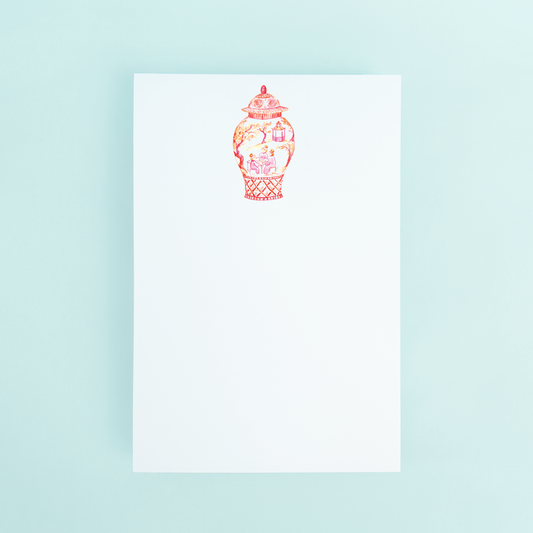 Orange Mahjong Ginger Jar Notepad | Taylor Paladino
