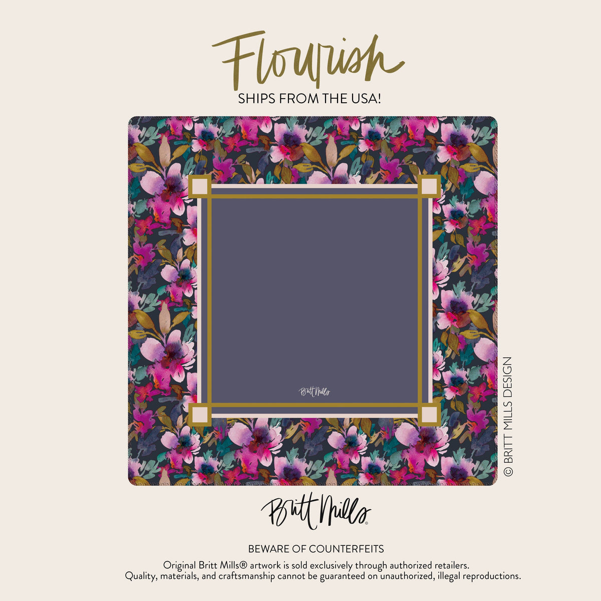 Flourish Mahjong Mat | Britt Mills Design