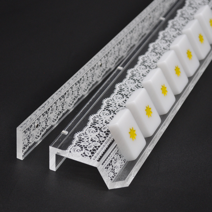White Lace Mahjong Rack and Pusher | Middle & Main Mahjong