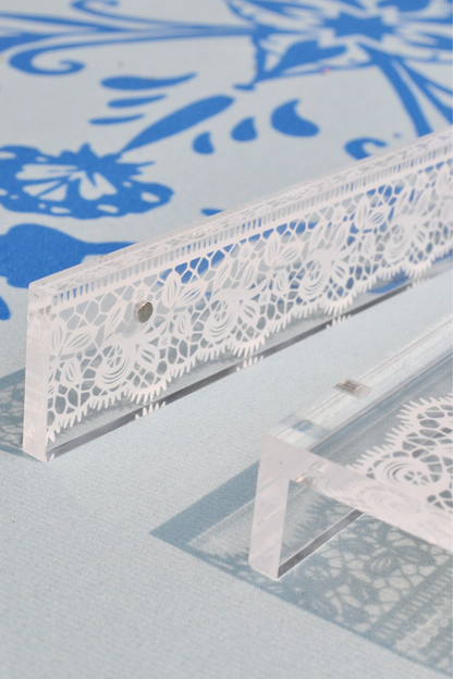 White Lace Mahjong Rack and Pusher | Middle & Main Mahjong