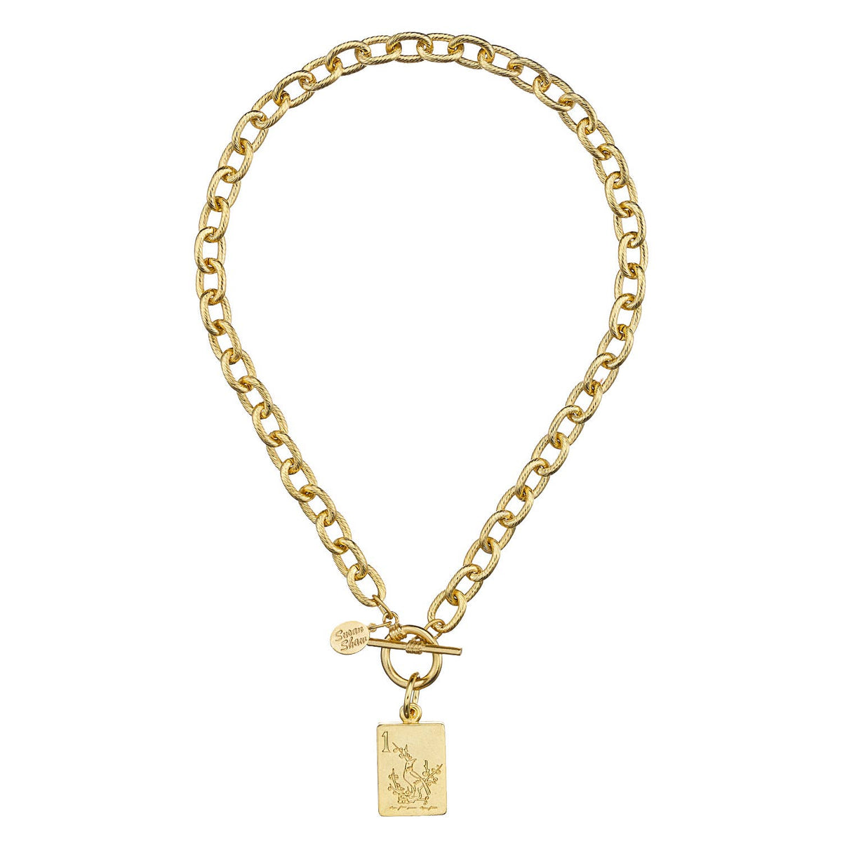 1 Bam Bird Mahjong Tile Toggle Necklace | Susan Shaw