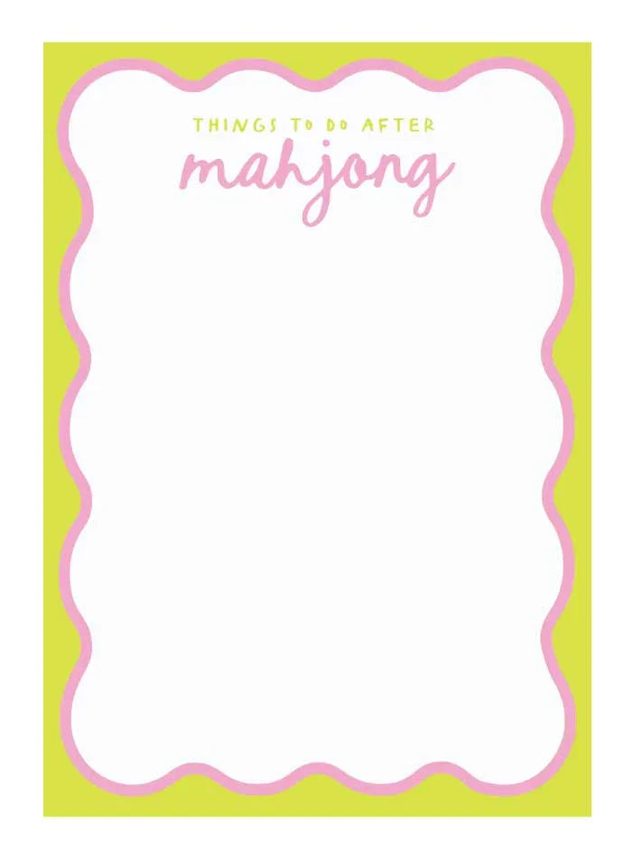 "Things To Do After Mahj" Notepad | Peace Love Mahjong