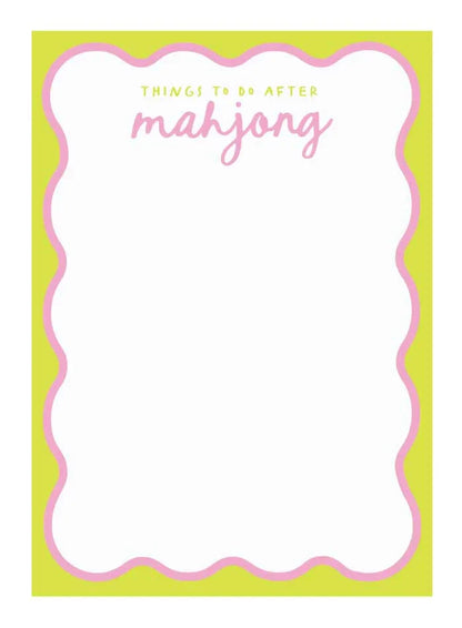 "Things To Do After Mahj" Notepad | Peace Love Mahjong