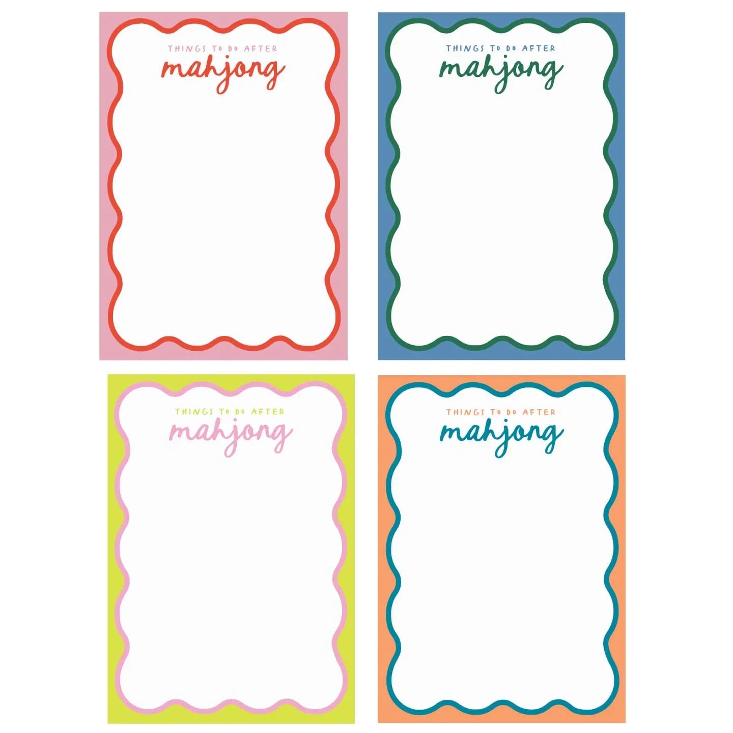 "Things To Do After Mahj" Notepad | Peace Love Mahjong