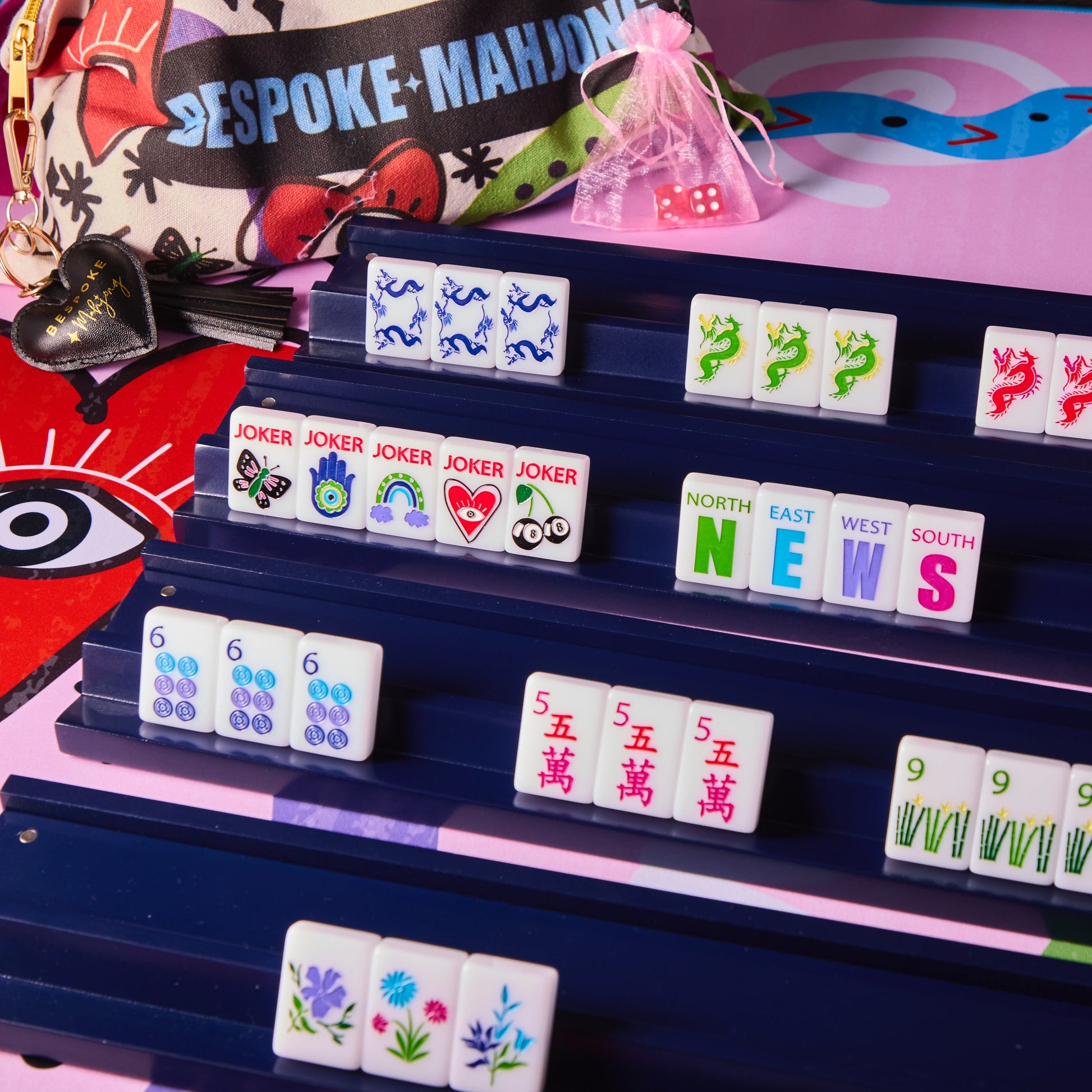 Lucky Charms Bright White Mahjong Tile Set