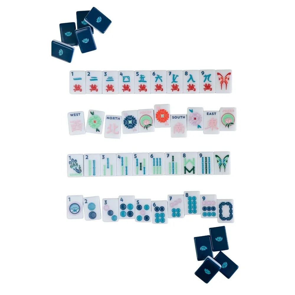 Blue & White House Tile Set - The Mahjong House