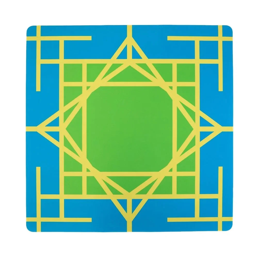 Electric Blue Garden Double-Sided Mahjong Mat | The Mahjong House