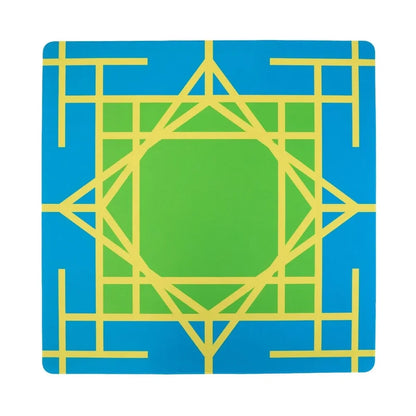 Electric Blue Garden Double-Sided Mahjong Mat | The Mahjong House