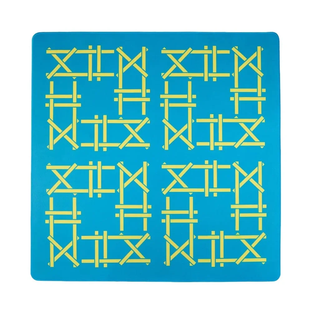 Electric Blue Trellis Double-Sided Travel Mahjong Mat | The Mahjong House