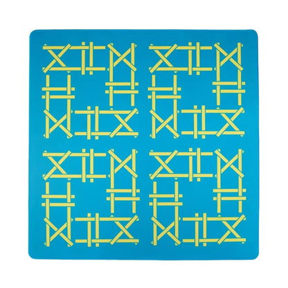Electric Blue Trellis Double-Sided Travel Mahjong Mat | The Mahjong House