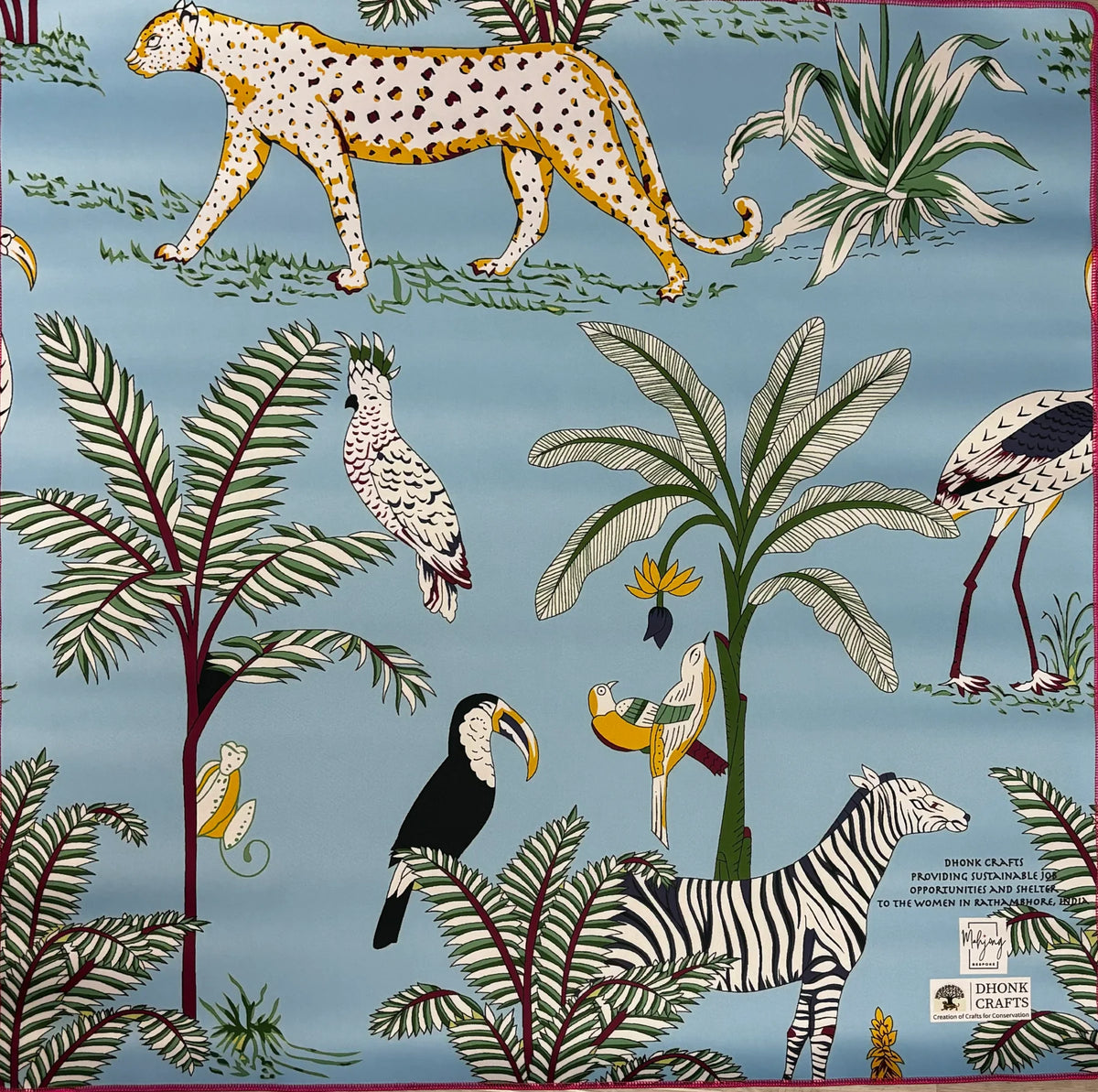 Dhonk & Bespoke Collab Jungle Mat - HOT PINK AND TURQUOISE | Bespoke Mahjong