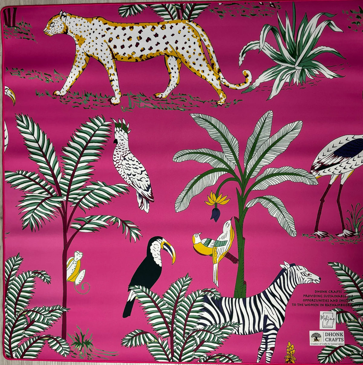 Dhonk & Bespoke Collab Jungle Mat - HOT PINK AND TURQUOISE | Bespoke Mahjong