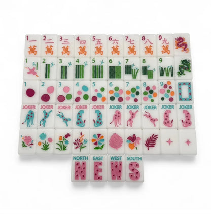 Bright White Springtime Safari Tile Set | Bespoke Mahjong