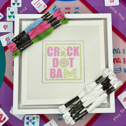 Crack Dot Bam Needlepoint Design | Blue Poppy Designs