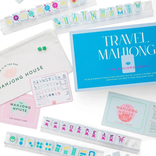 Ice Blue & Brights Travel Mahjong Set | The Mahjong House