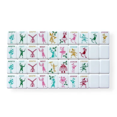Merry Nutcracker Holiday Mahjong Tiles Set | Peace Love Mahjong