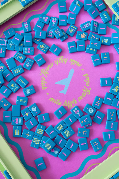 Totally Teal Mile High Mahj Club Travel Tile Set | Peace Love Mahjong