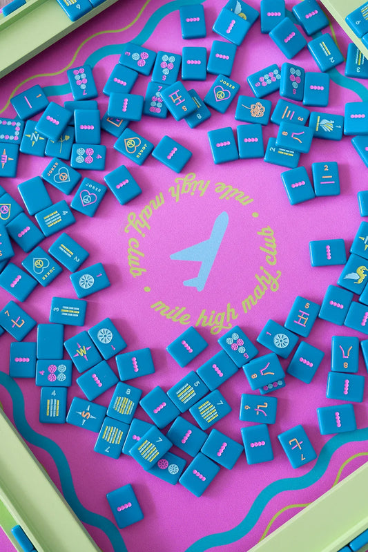 Totally Teal Mile High Mahj Club Travel Tile Set | Peace Love Mahjong