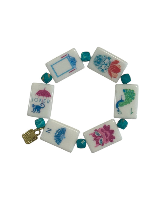 Blanc + Turq Mahjong Bracelet