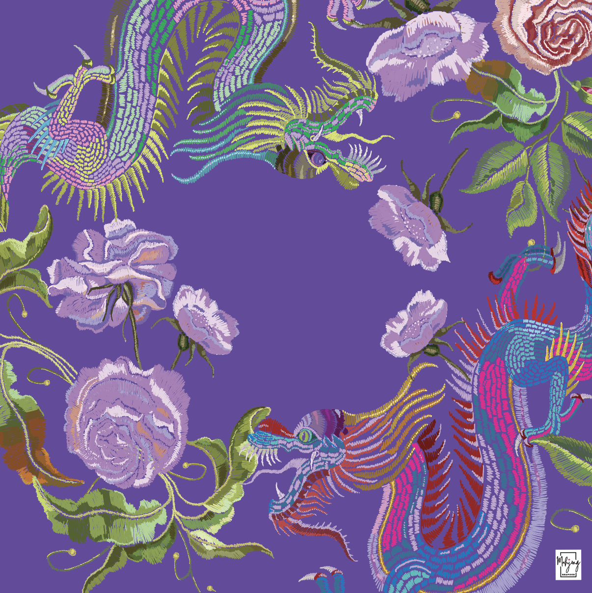 Plum Year of the Dragon Mahjong Mat | Bespoke Mahjong