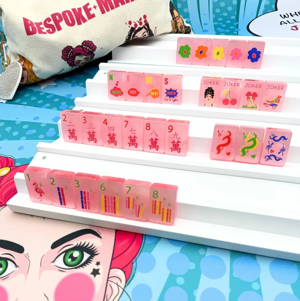 Cotton Candy Pink Pearl Pop Divas Tile Set | Bespoke Mahjong