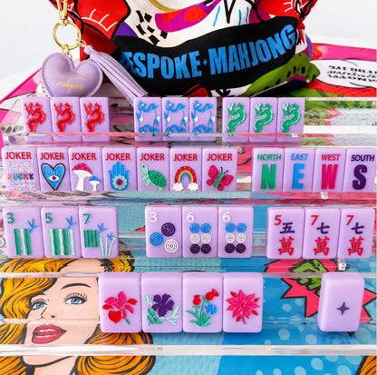 French Lavender Lucky Charms Tile Set | Bespoke Mahjong