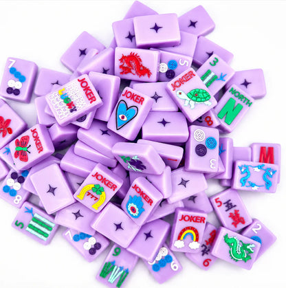 French Lavender Lucky Charms Tile Set | Bespoke Mahjong