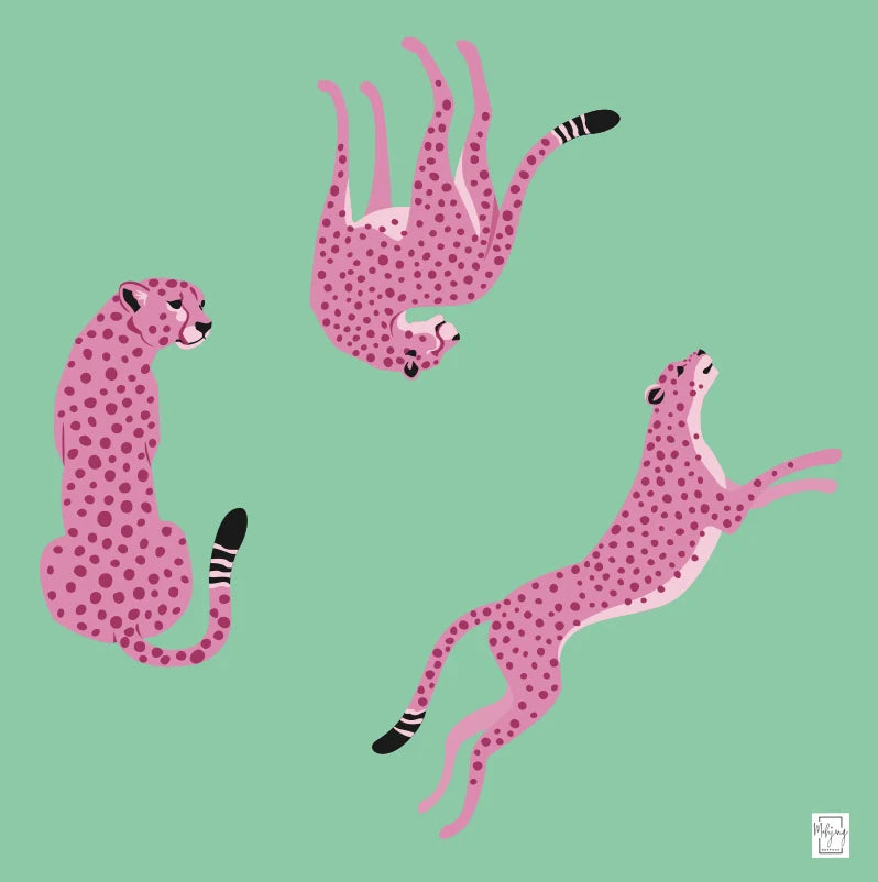 Mint Julep Flirty Leopards Mahjong Mat | Bespoke Mahjong