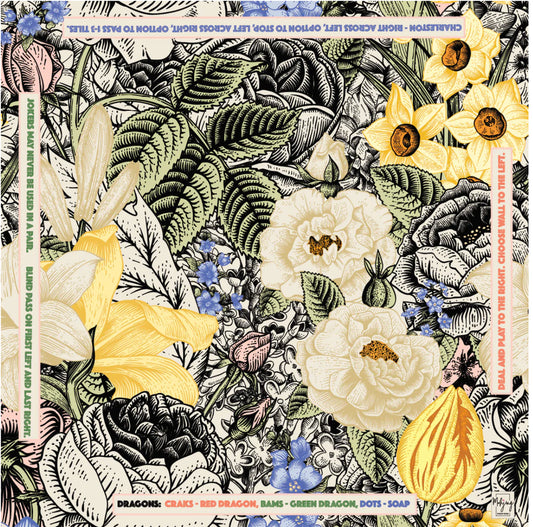 Vintage Floral Mahjong Mat | Bespoke Mahjong