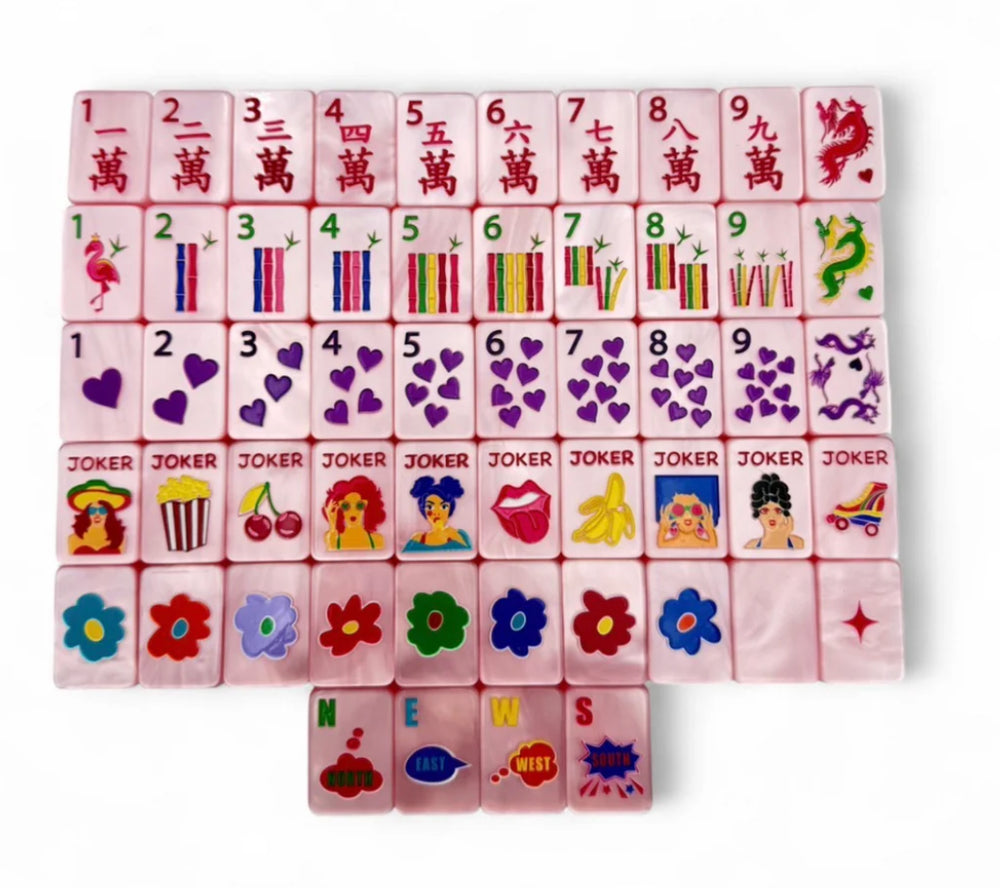 Cotton Candy Pink Pearl Pop Divas Tile Set | Bespoke Mahjong