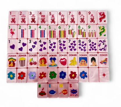 Cotton Candy Pink Pearl Pop Divas Tile Set | Bespoke Mahjong