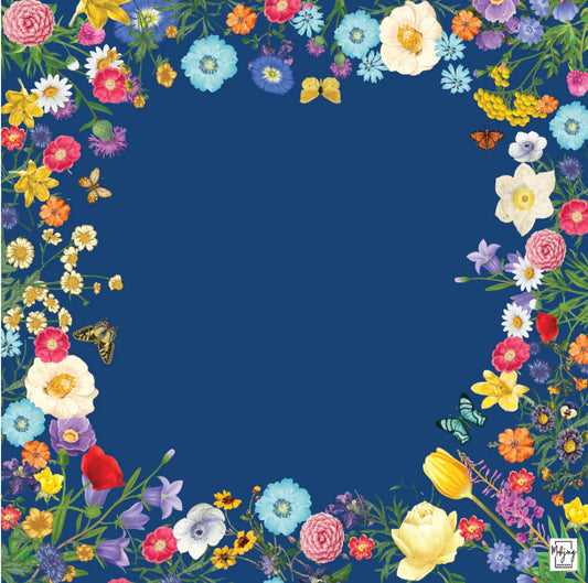 Sapphire Blue Garden Mahjong Mat | Bespoke Mahjong
