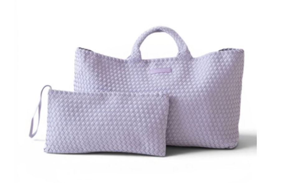 Woven Carryall Bag with Matching Tile Pouch | Peace Love Mahjong