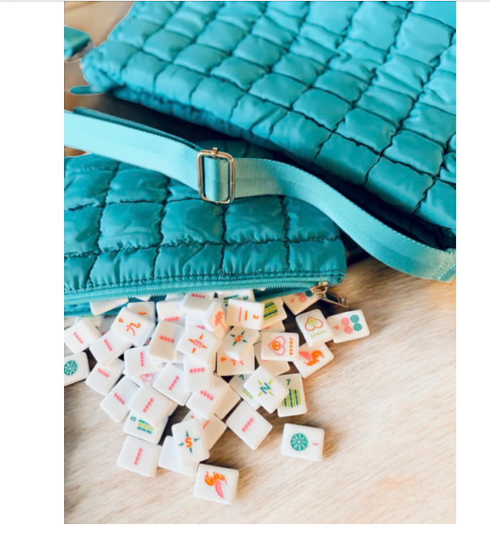 Crossbody Travel Bag with Tile Pouch | Peace Love Mahjong