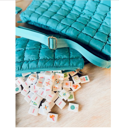 Crossbody Travel Bag with Tile Pouch | Peace Love Mahjong