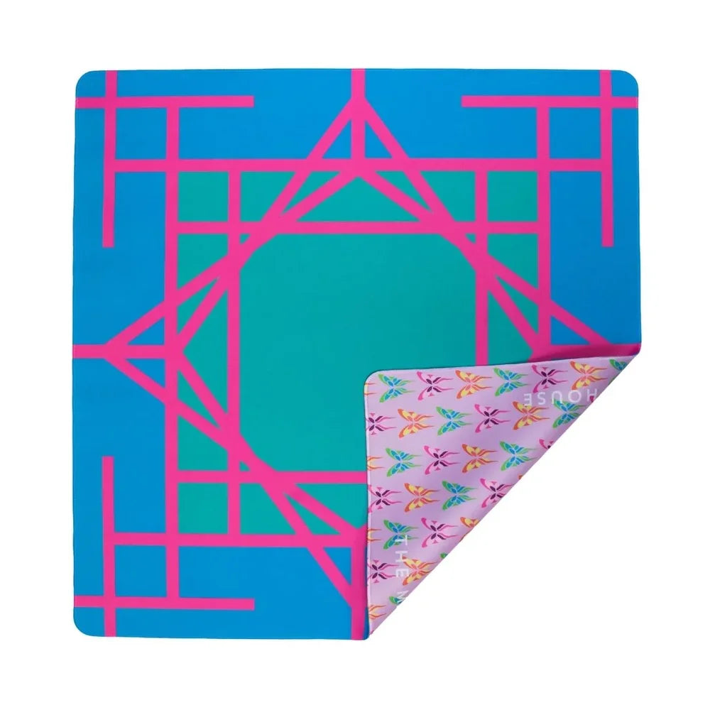 Teal Garden Double-Sided Mahjong Mat | The Mahjong House